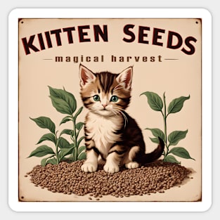 Whimsical Harvest: Kitten Seeds Sticker